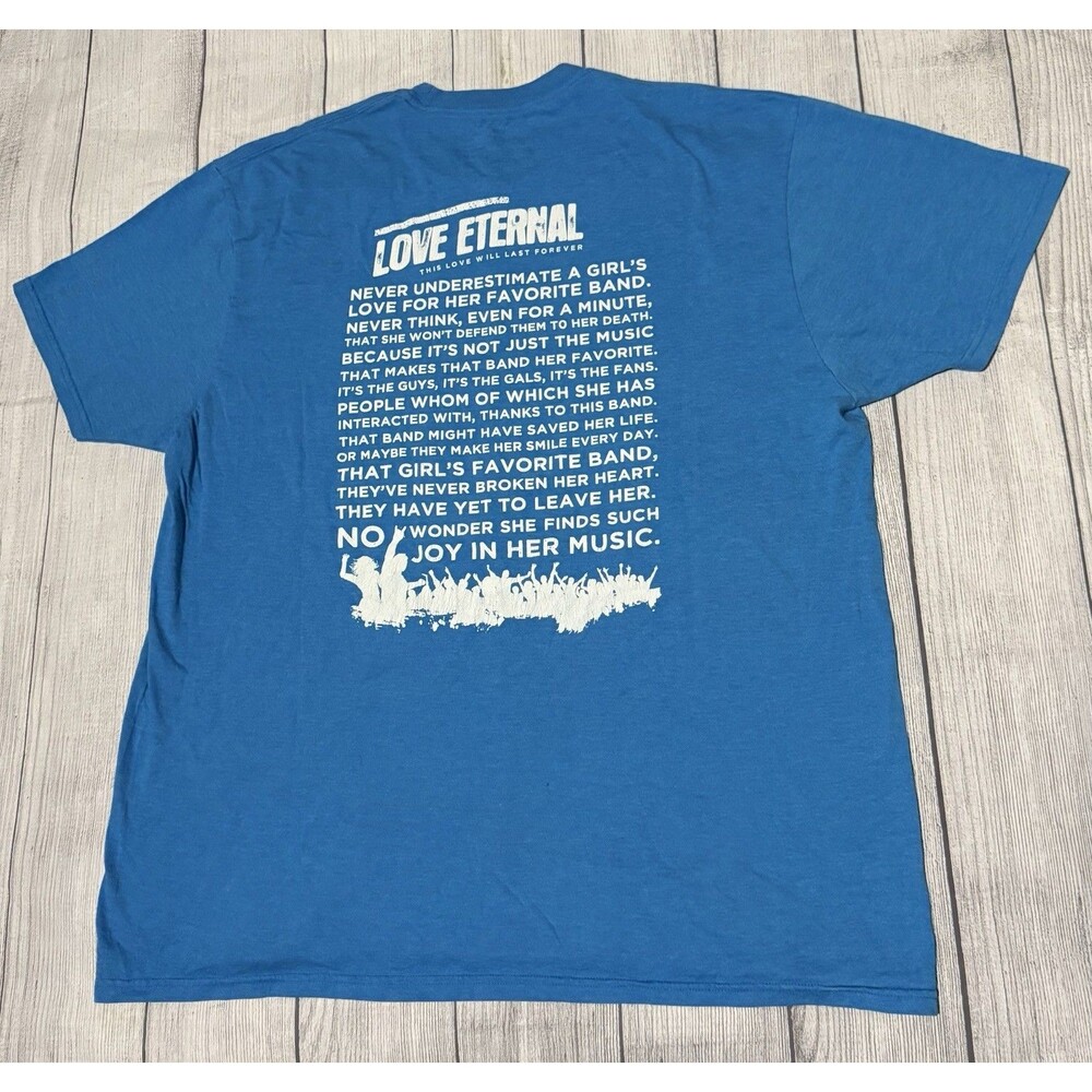 Blockhead Skateboard Shirt Love Eternal Alex Gaskarth All Time Low Quote Size XL